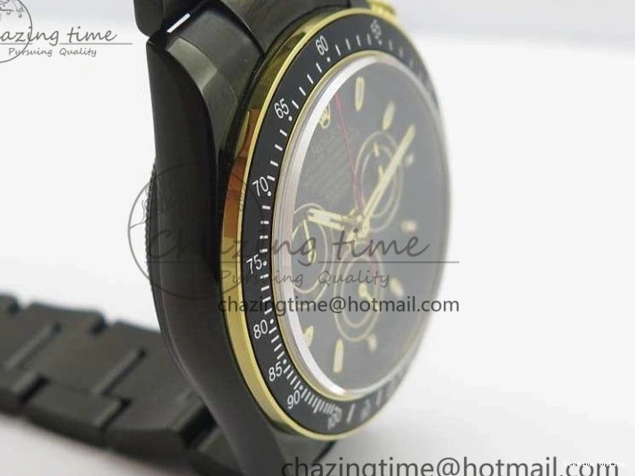 0415 Modern Daytona Kravitz YG DLC BP Maker Best Edition Black Dial On DLC Bracelet A4130 (Free Leather Strap) 3572